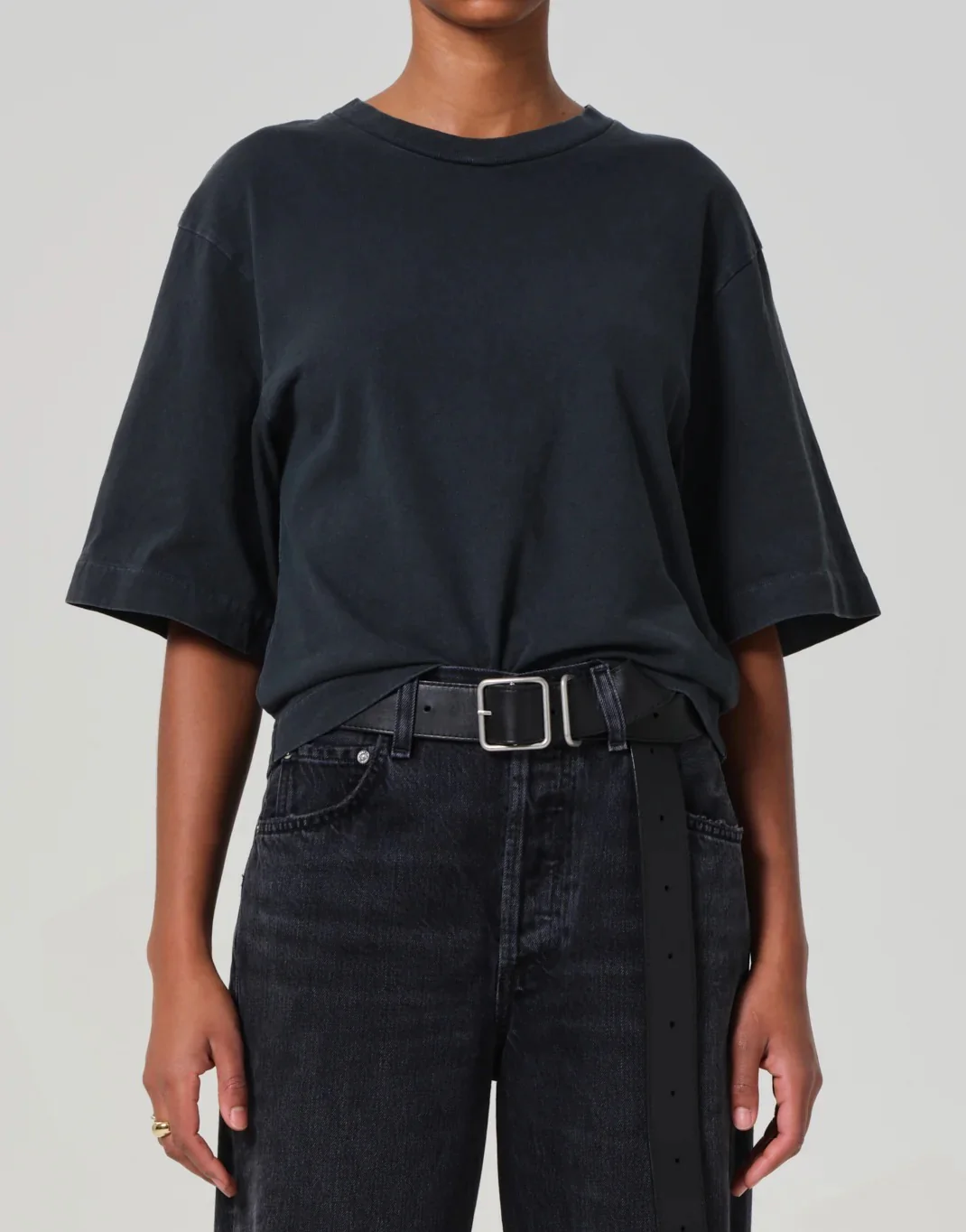 Citizens Of Humanity Goldie Washed Black T-Shirt - Image 4