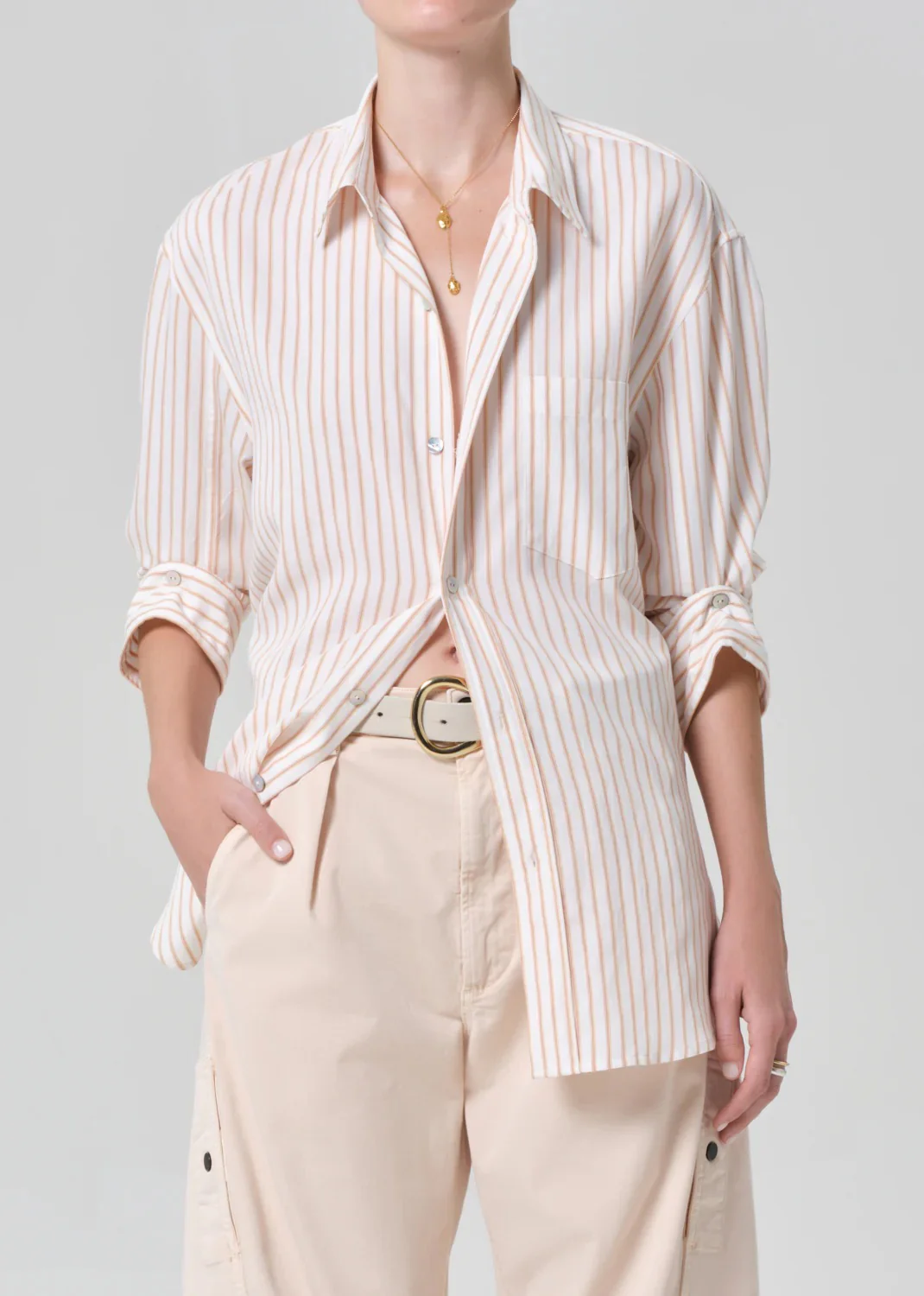 Citizens Of Humanity Kayla Shirt In Sherbert Stripe - Image 3