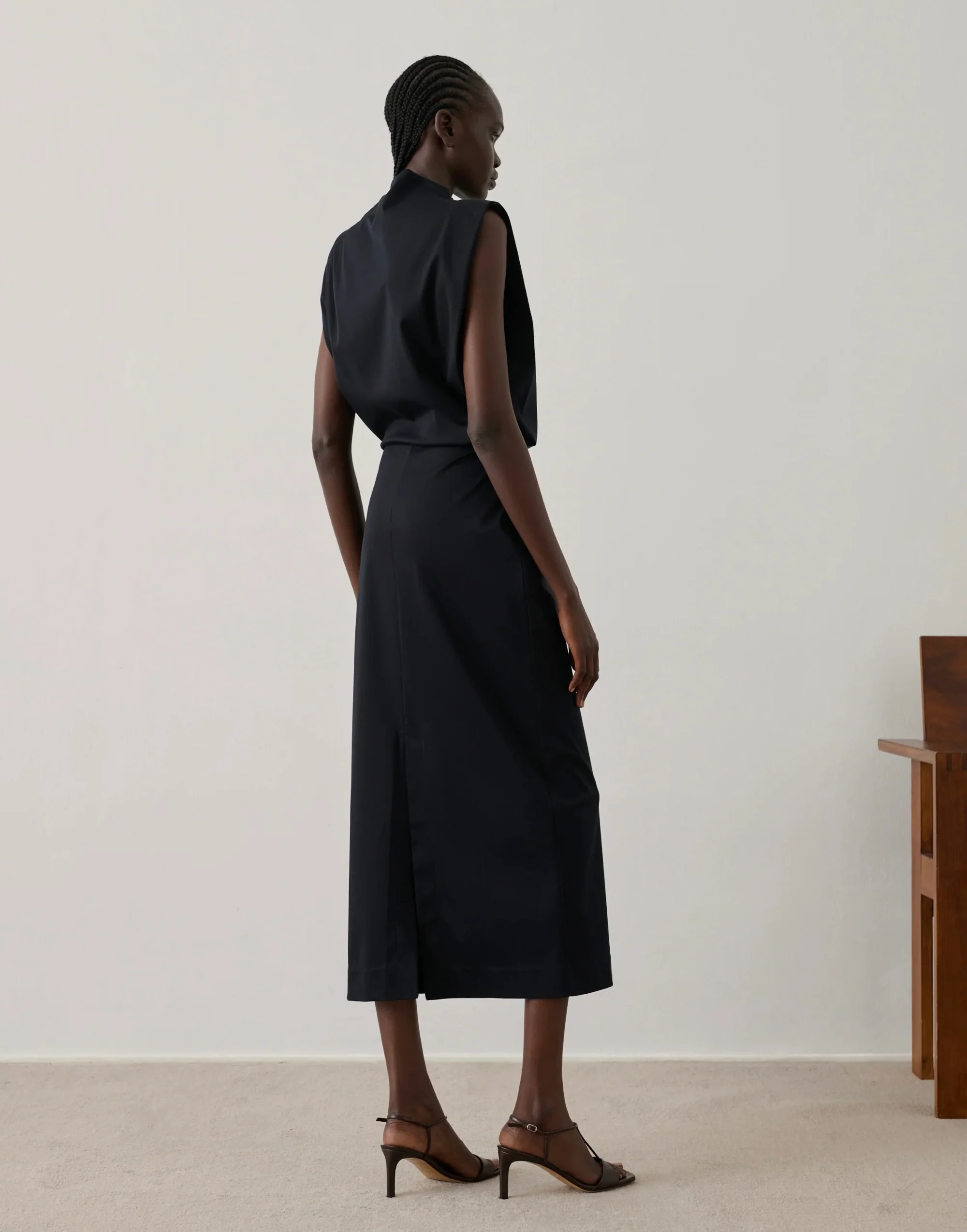 Soeur Gemma Black Draped Dress - Image 3